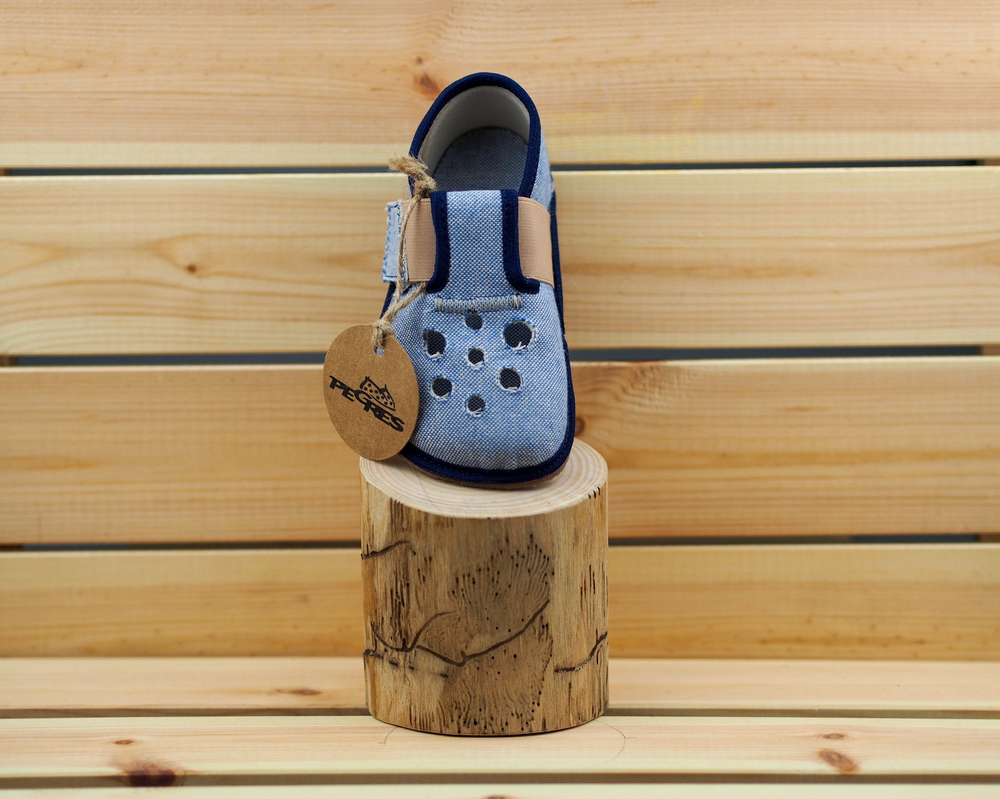 PEGRES barefoot papučky BF03 modrá