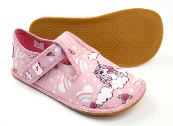 Ef barefoot bačkory 395 Pink Unicorn