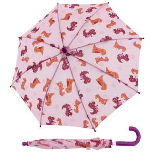 DOPPLER - dětský holový deštník - Maxi Dino růžová
