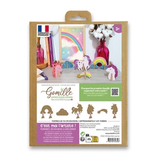KREATIVNÍ DŘEVĚNÁ SADA GOMILLE - JEDONOROŽCI