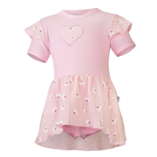 Little Angel Body šaty tenké KR set Outlast® - růžová baby/sv.růžová kopretiny