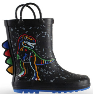 Holínky Wink BD41030 BLACK - DINOSAURUS